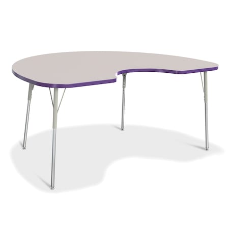 Jonti-Craft Berries Kidney Activity Table, 48 in. x 72 in., A-height, Freckled Gray/Purple/Gray 6423JCA004